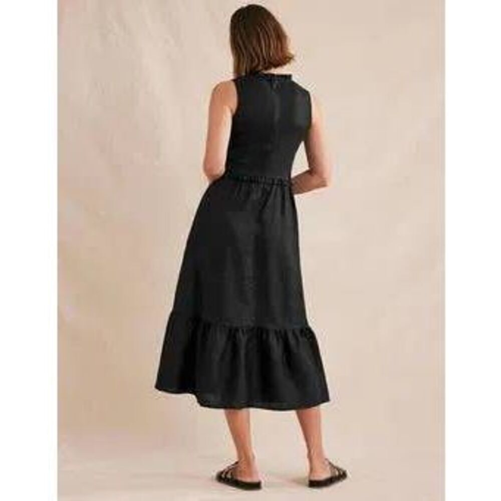 Boden Smocked Linen Midi Dress - Picture 2 of 6